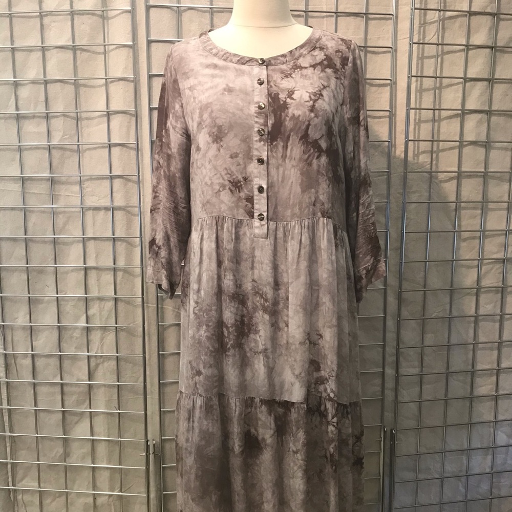 Tie dye viscose dress